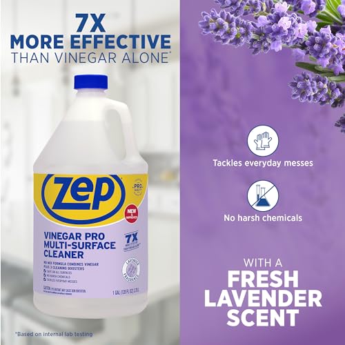 Zep All-Purpose Cleaner With Vinegar - 1 Gallon (Case of 4) R48410 - Gentle for Everyday Use - size: 128 Fl Oz (Pack of 4)