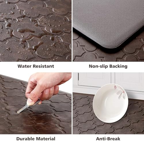 WISELIFE Kitchen Mat Cushioned Anti Fatigue Floor Mat, 20"x32", Brown - color: Brown, size: 1'8" x 2'6" (Rectangular)