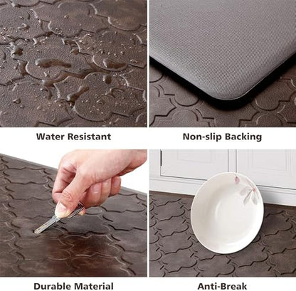 WISELIFE Kitchen Mat Cushioned Anti Fatigue Floor Mat, 20"x32", Brown - color: Brown, size: 1'8" x 2'6" (Rectangular)