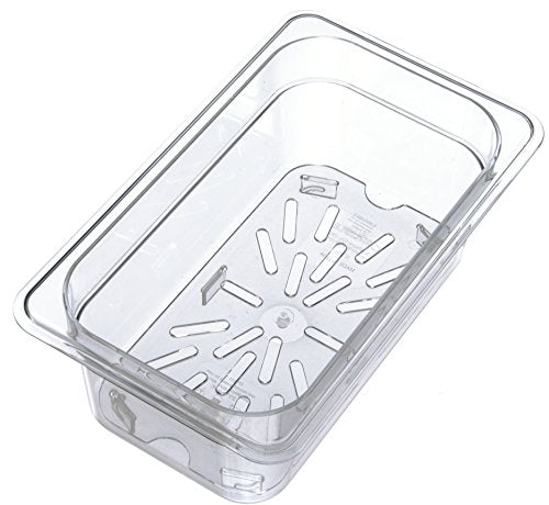 Carlisle FoodService Products Plastic Drain Shelf for 1/4 Size Food Pan Clear (Pack of 4) - size: 0.6 Inches (Pack of 4)