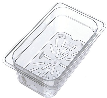 Carlisle FoodService Products Plastic Drain Shelf for 1/4 Size Food Pan Clear (Pack of 4) - size: 0.6 Inches (Pack of 4)