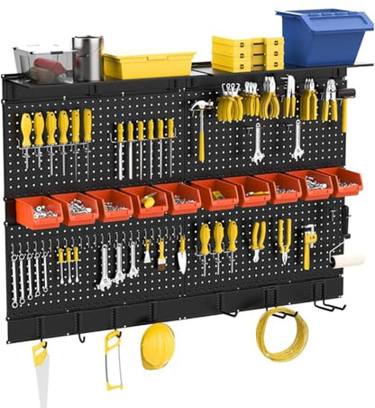 Ultrawall Pegboard Wall Organizer, 48 X 36 inch Garage Storage Pegboard - color: Black