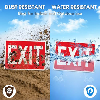 T&R Exit Sign - 2 Pack - 10 x 7 Inches Rust Free .040 Aluminum Reflective - UV Protected, Waterproof, Weatherproof and Fade Resistant - 4 Pre-drilled Holes - color: Red - 10" x 7" - 2 pack