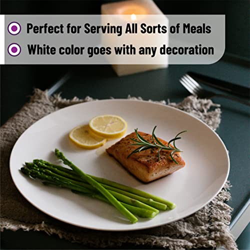 BTaT- White Dinner Plates, 10.5 inch, Set of 12, Restaurant Dishes, White Porcelain Dinner Plates - color: White, size: 10.5 inch, Set of 12