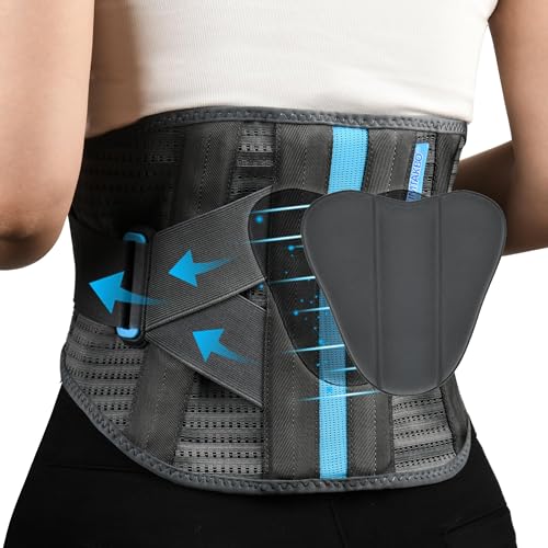Back Brace For Lower Back Pain Relief With Lumbar Pad(S/M Fits 23.5"-29.5") - color: Gray, size: S/M