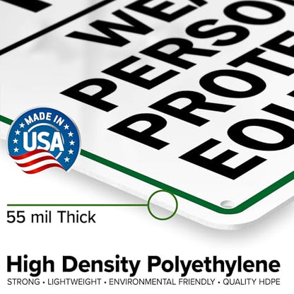 Think Safety First Wear Personal Protective Equipment Sign, 10"x14" - size: 10x14 Polyethylene
