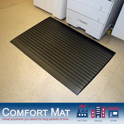 Durable Corporation-586S35BK Sof-Spun 5/8" Anti-Fatigue Floor Mat, 3' x 5', Black - size: 46" x 60"