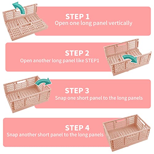 2 Pack Stackable Storage Crates, Plastic Foldable Baskets Large Blue - color: Blue, size: Large: 15.7" x 11.8" x 5.9"