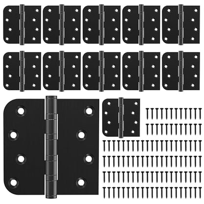 KOLET Ball Bearing Door Hinges, 4 x 4 Inches, Matte Black, 12 Pack - color: Matte Black, size: 12 Packs