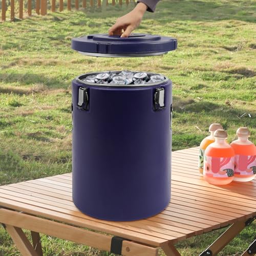 10 Gallon Insulated Soup Container, Commercial Soup Container for Hot or Cold Food Storage with 3 Buckles, Insulated Soup Carrier for Restaurant, Canteen, Home & Party (Blue, 10.57Gal) - color: Blue, size: 10.57Gal