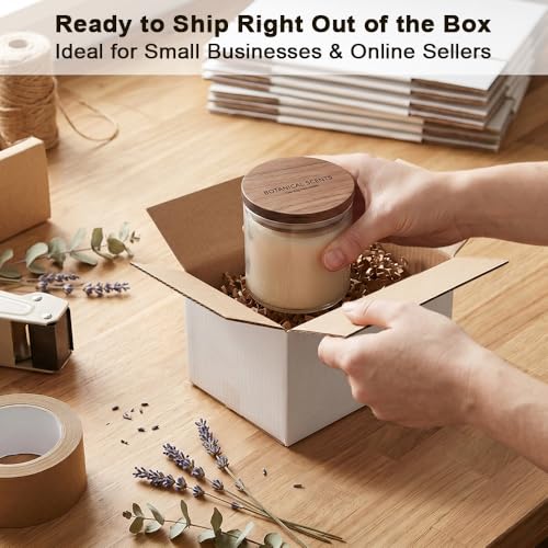 30 Pack Small Shipping Boxes 6x4x4 Inches for Gifts, Party Favors, Jewelry, Crafts, Retail, Business, E-commerce, Moving, DIY Packaging, White Corrugated Cardboard Boxes Mailer