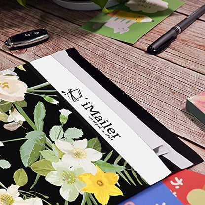 iMailer-10" x 13"(100pcs) Poly Mailer Mailing Shipping Black Flower Envelope Package Bags-Self Seal… - color: Black Flower, size: 10" x 13"