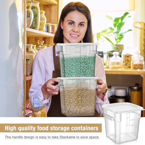 FoldTier 2 Pcs Square Food Storage Containers, White, 8 Qt - color: White, size: 8 Qt