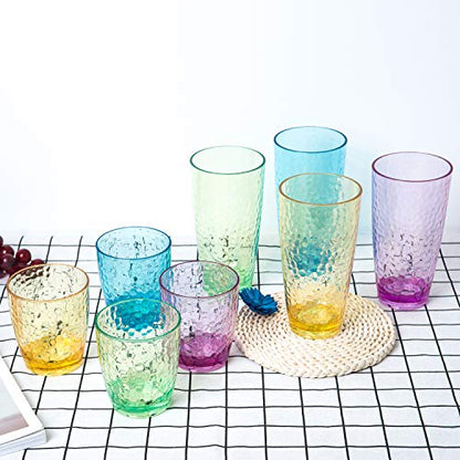 KOXIN-KARLU Hammered 26-ounce Plastic Tumbler Acrylic Glasses, set of 6 Multicolor - color: Multicolor