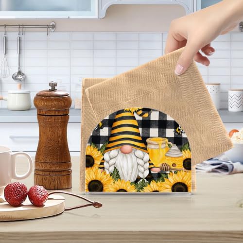 Bee Dwarf Sunflowe Napkin Holder Acrylic Tissue Dispenser - color: Bee Dwarf Sunflower
