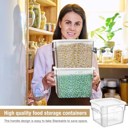 FoldTier 2 Pcs Square Food Storage Containers, White, 12 Qt - color: White, size: 12 Qt