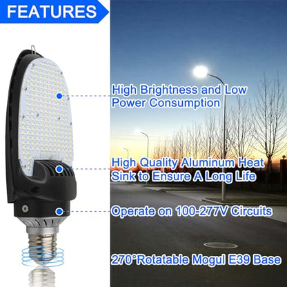 LED Shoebox Corn Retrofit Lamp, 75W/95W/115W Selectable, 5000K 16100LM