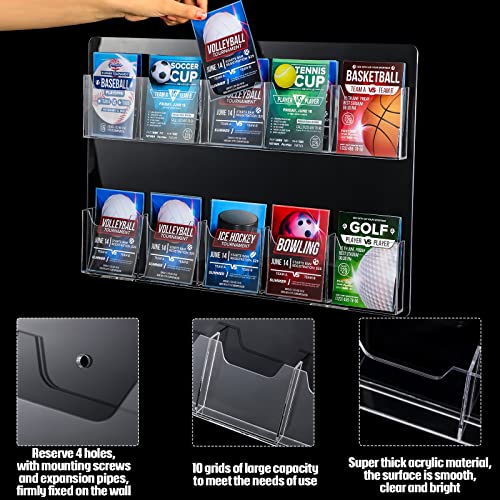 Eersida 2 Pack Acrylic Pamphlet Holder Wall Mount, 10 Pockets 15 x 21'' - color: 10 Pockets, size: 15''x21''