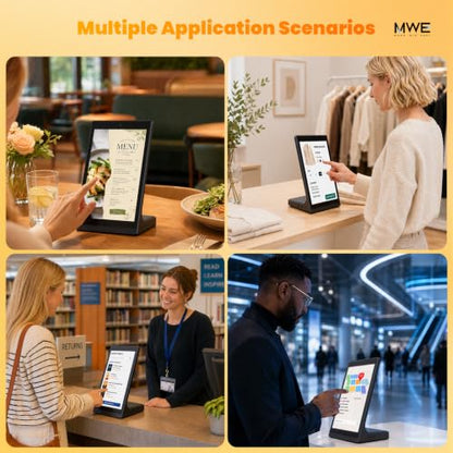 10.1 Inch Android Digital Signage Display, Tabletop Touchscreen Kiosk, Countertop Digital Menu Board with WiFi USB, Desktop Advertising Screen for Restaurants, Retail, Reception