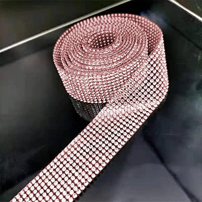 4 Pack 35.4 Inch Rhinestone Door Edge Guard Strips, Pink - color: Pink