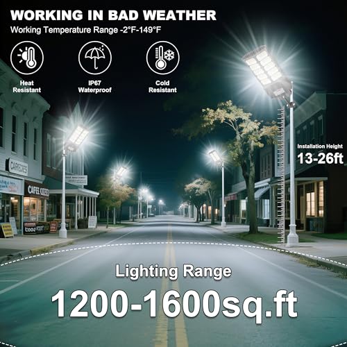 Solar Street Lights Outdoor Waterproof 6500W Solar Flood Lights Dusk to Down with Motion Sensor for Parking Lot, Outdoor Street Light Solar Powered 7000K for Yard Patio and Walkway - size: L-4PCs
