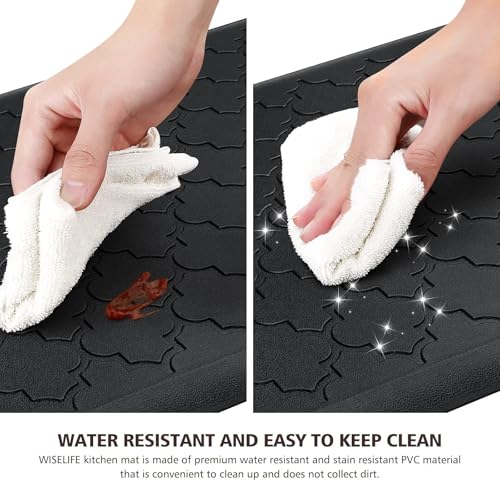 WISELIFE Kitchen Mat Cushioned Anti Fatigue Floor Mat, 17.3"x39", Black - color: Black, size: 1'5" x 3'3" (Rectangular)