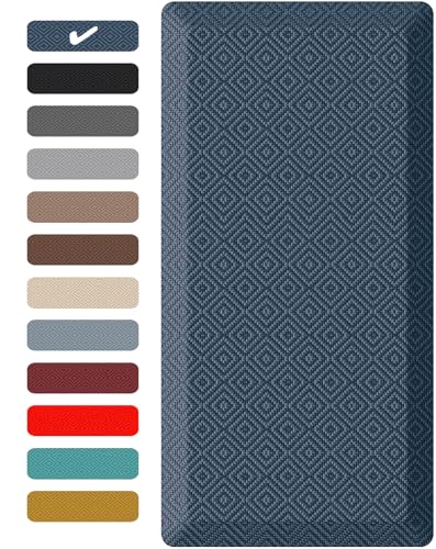 Ophanie Kitchen Mats for Floor,3/4 inch Thick,20x60 Anti Fatigue Cushioned Mat,Kitchen Rugs,Waterproof,Comfort Ergonomic Standing Mat for Office,Home,Sink with 99+ Pairs of Anti-Slip Bottom Ridges - color: Blue, size: 20"L x 60"W x 0.8"Th
