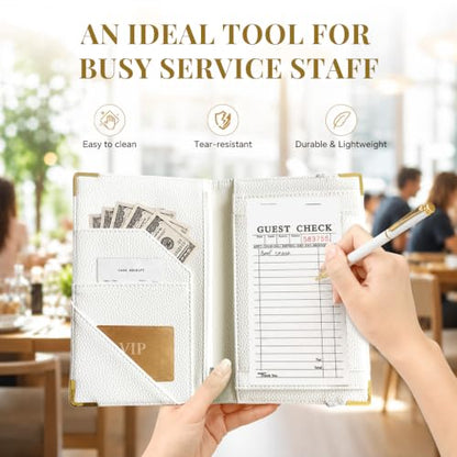 Server Book,7 Pocket Zipper Organizer,Server Books for Waitress - color: Checkered