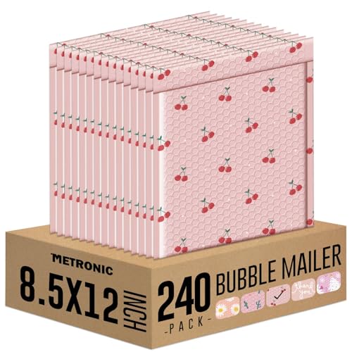 METRONIC Bubble Mailers 8.5x12 Inch 240 Pack Cherry Pink Padded Envelopes - color: Cherry, size: 8.5×12" 2PC Pack of 120