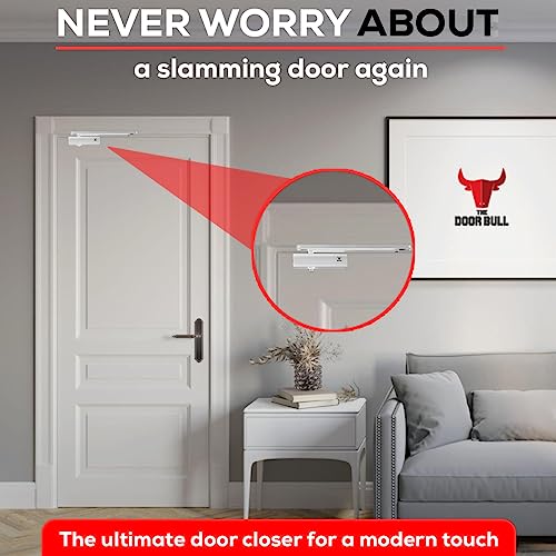 The Door Bull Series 5000 Automatic Door Closer – Hold Open Arm Features - size: 5000 Series, style: Silver