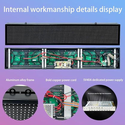 P10 Programmable Scrolling Led Sign Outdoor Signs For Businesse Custom Message Board Digita Display Advertising Screen Bar Word Light Wifi Control High Brightness Neon Sign 39"X8" - size: P10 39"x8"x2" Indoor/Outdoor