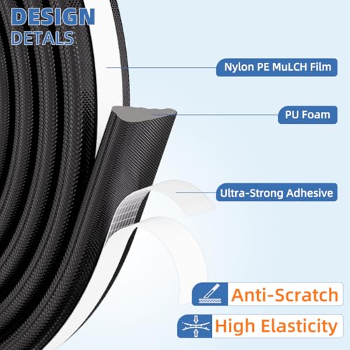 Kneelisa Wedge-Shape Window Weather Stripping Door Frame Seal 196” Black - color: Black, size: 196"