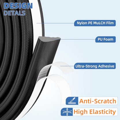 Kneelisa Wedge-Shape Window Weather Stripping Door Frame Seal 196” Black - color: Black, size: 196"
