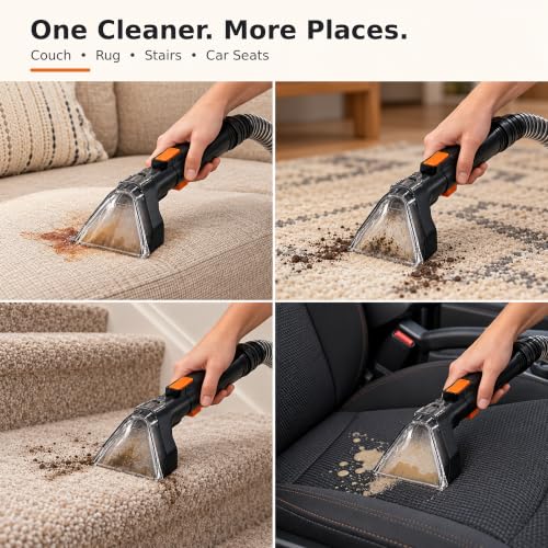 Portable Carpet Cleaner, Spot Cleaner for Couch, Car & Upholstery