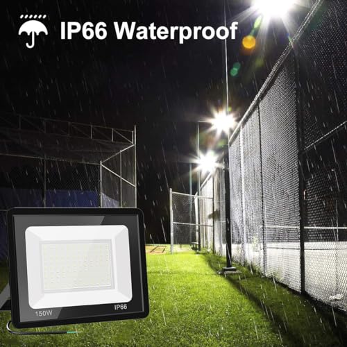 150W LED Flood Light, 5000K Outdoor Floodlight, IP66 Waterproof 2 Pack - size: 150 W-2 pack