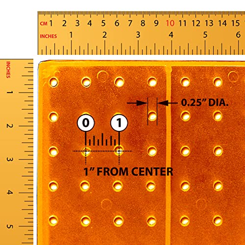 Azar Displays 700508-ORG-4C16 8-Inch W by 20-Inch H Revolving Black Pegboard Counter Display with 16-Pack of 4 inch Locking Hooks, Orange - color: Orange, style: Pegboard + Hooks