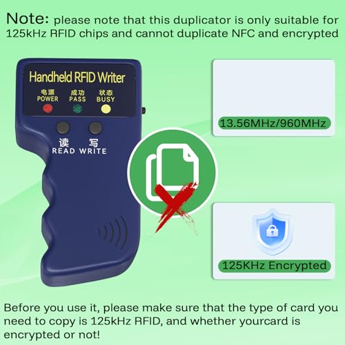 Handheld ID Copier 125khz RFID Duplicator with 10pcs Blank T5577 Keyfobs