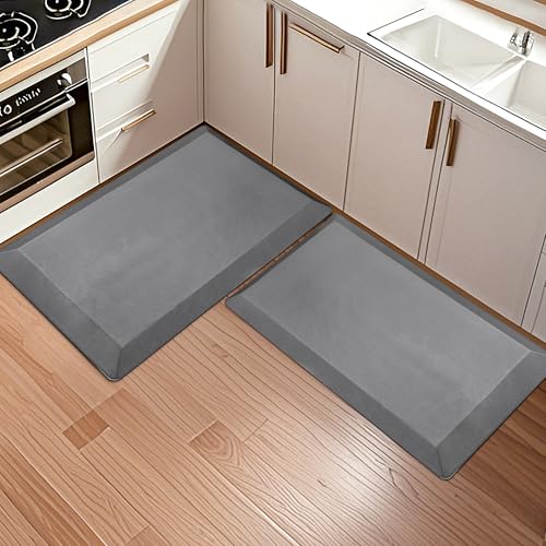 Tyrot Extra Thick Anti Fatigue Mat for Kitchen Floor, 20x32+20x32, Grey - color: Grey, size: 32"L x 20"W x 0.9"Th + 32"L x 20"W x 0.9"Th