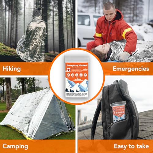 Emergency Mylar Blankets, Survival Space Blanket, 50 Pack - color: Silver-50 Pcs