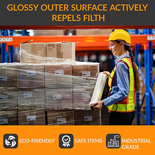 ACYPAPER, 18" Stretch Film/Wrap 1200 feet 80 Gauge Industrial Strength, up to 800% Stretch 20 Microns Clear Cling Durable Adhering Packing Moving Packaging Heavy Duty Shrink Film (4 Rolls/Box)