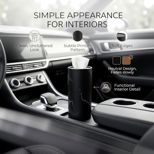 4PCS Car Tissues Cylinder,Refillable Round Cup Holder Tissues for Car with 50 Facial Tissue,Portable Universal Cars Tissue Holder Cars Accessories Interior for Home & Office