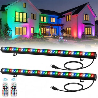 2Pack RGBW Wall Washer Lights 100W Outdoor LED Light Bar