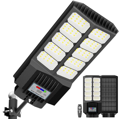 Solar Street Lights Outdoor Waterproof - Commercial Outdoor Solar Light, Fast Charging, 120pcs High Brightness LED Solar Parking Lot Lights Dusk to Dawn - size: L-1Pack