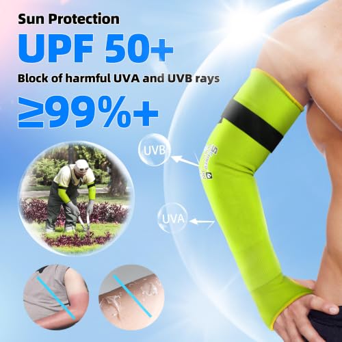 Schwer 2 Pairs 18in A6 Cut Resistant Arm Sleeves for Gardening, S901 - color: Yellow, size: 18 In-2 Pairs