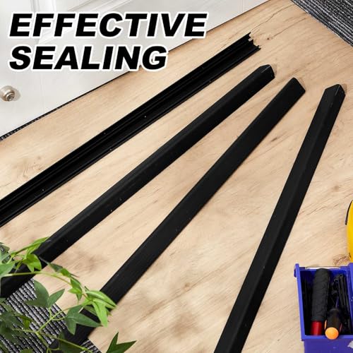 4 Pcs 36" L Fixed Vinyl Sill Threshold Cap 1-3/8 Inches High, Black - color: Black, size: 1-3/8,36 Inch
