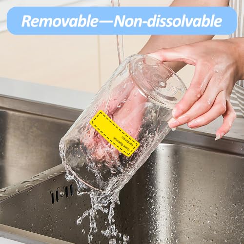 600 Pcs 1 inch X 3 inch Restaurant Quality Shelf Life Food Rotation Labels, Self-Adhesive Removable for Reusable Containers, Food Safety Date Sticker, Leftover Labels (AllYellow1X3inch) - style: AllYellow1X3inch