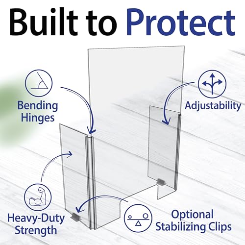 30" x 42" Acrylic Shield Plexiglass Sneeze Guard Barrier w/Cutout Transaction Opening, for Counters, Tables, Checkouts, or Desks - Shields and Protects from Coughing and Sneezing - Made in USA