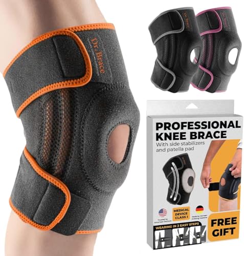 DR. BRACE ELITE Knee Brace with Side Stabilizers & Patella Gel Pads - color: Mars, size: Medium