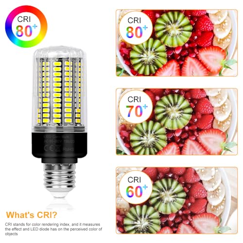 6Pack Led Corn Light Bulb 300W Equivalent 3520 Lumen Super Bright 6000K Daylight Lamp 30W E26/E27 Base Ceiling Fan Bulbs AC85-265V for Kitchen Living Room Home Garage Warehouse Indoor Outdoor Lighting - size: Medium