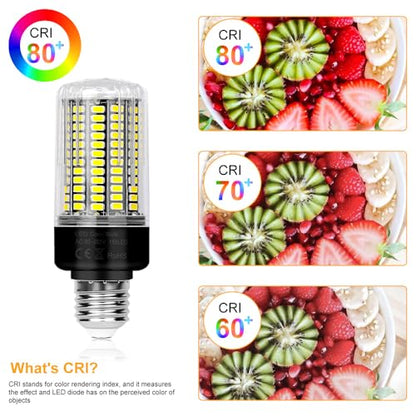 6Pack Led Corn Light Bulb 300W Equivalent 3520 Lumen Super Bright 6000K Daylight Lamp 30W E26/E27 Base Ceiling Fan Bulbs AC85-265V for Kitchen Living Room Home Garage Warehouse Indoor Outdoor Lighting - size: Medium